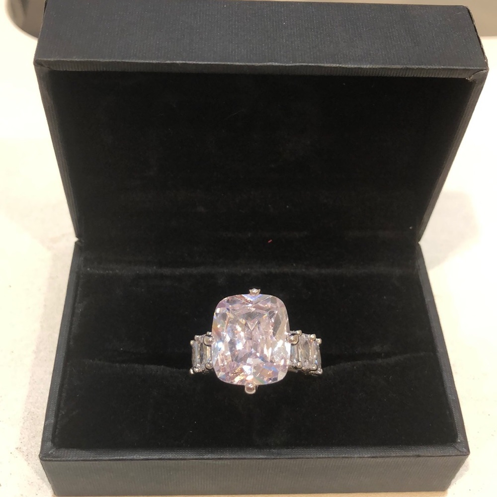 10-carat CZ 9.25 Sterling ring with eternity band